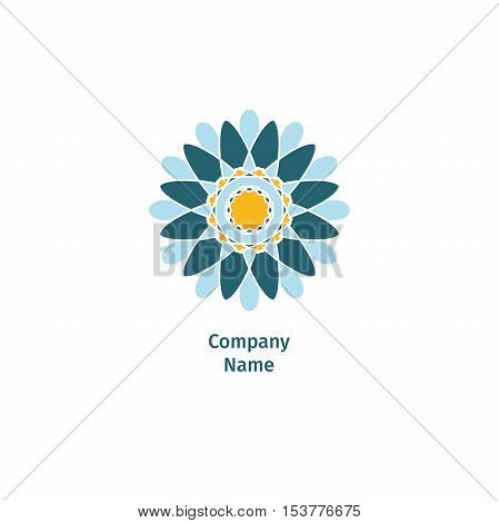 Decorative flower element. Ornamental vector symbols. Circle colorful icon. Isolated abstract colorful vector logo. Vector vintage mandala logo. Kaleidoscope flower.
