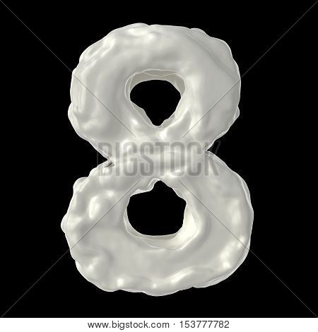 number 8 milk on a black background