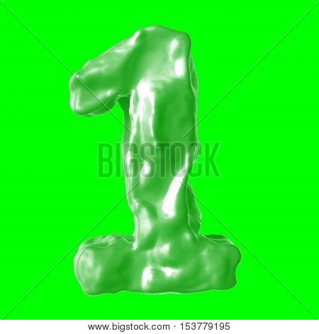 number 1 green milk on hroma key