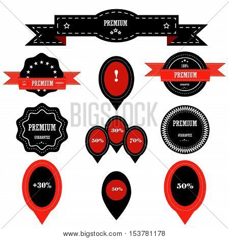 Black friday vintage sale tag labels set. Season sale tag price discount ribbon business icon. Christmas sale tag promotion retail advertising. Discount new year sale tag black friday logo vector.
