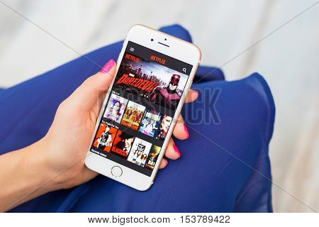 RIGA LATVIA - SEPTEMBER 8 2016: Official Netflix app's screenshot on App Store.