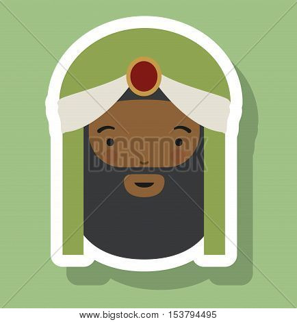 Wiseman cartoon icon. Holy night family christmas and betlehem theme. Colorful design. Vector illustration