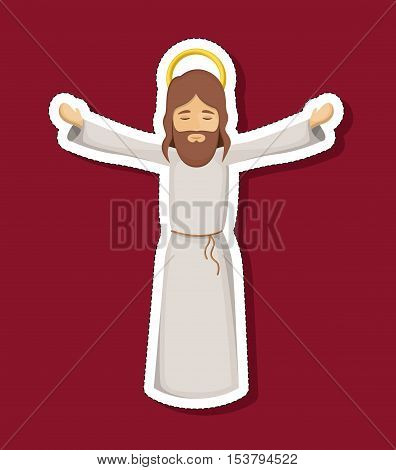 jesus cartoon icon. Holy night family christmas and betlehem theme. Colorful design. Vector illustration
