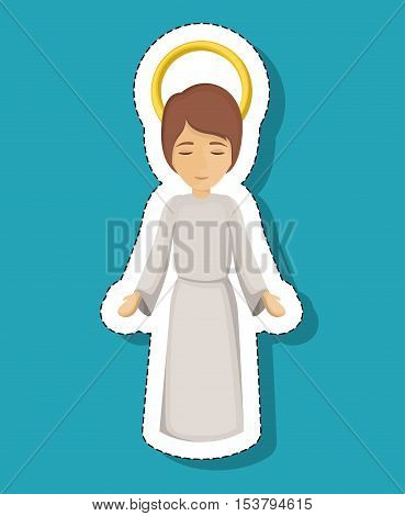 jesus kid cartoon icon. Holy night family christmas and betlehem theme. Colorful design. Vector illustration