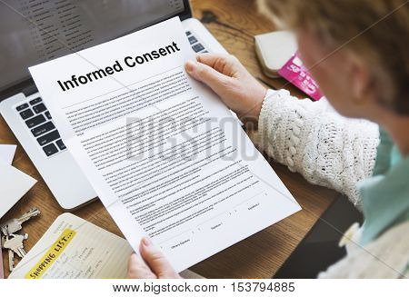 Informed Consent Surgery Agreement Consulting Concept