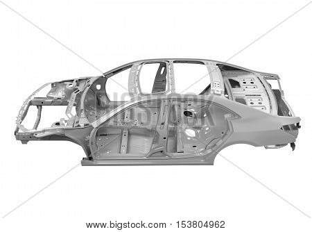 Unibody Car Chassis isolated on white background. 3D render
