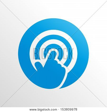 click sign logo with hand icon and clean background