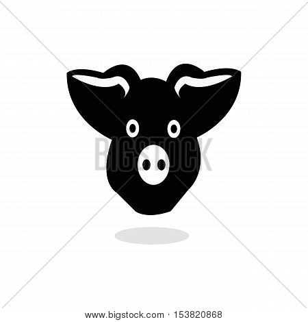 Pig head or face icon. Agriculture and farming concept.