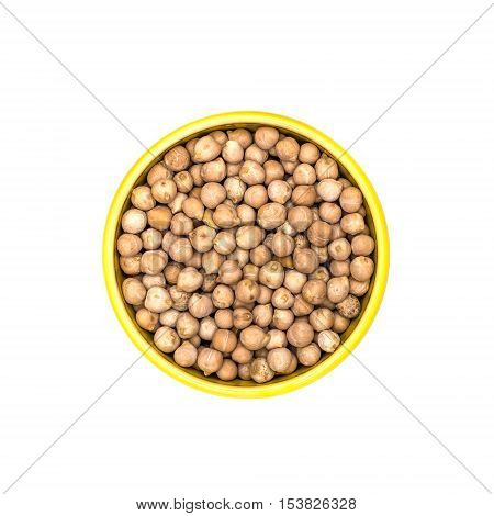 Kitchen cereal pease in bowl on white background