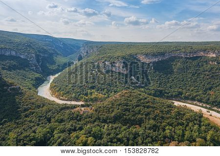 The Gorges de Ardeche is made up of a series of gorges in the river Ardeche forming a thirty-kilometre long canyon.