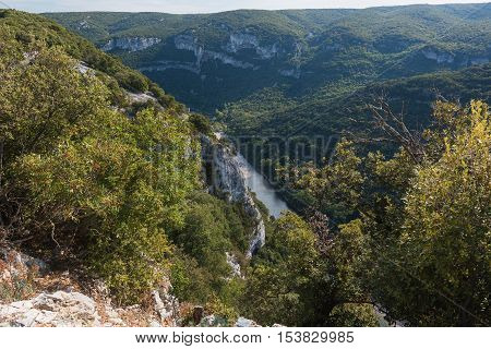 The Gorges de Ardeche is made up of a series of gorges in the river Ardeche forming a thirty-kilometre long canyon.