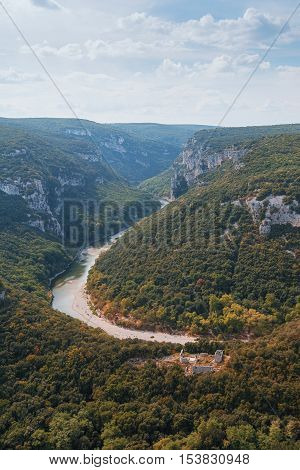 The Gorges de Ardeche is made up of a series of gorges in the river Ardeche forming a thirty-kilometre long canyon.