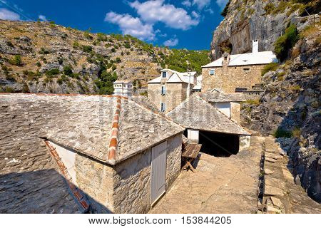 Pustinja Blaca stone desert hermitage on Brac island Dalmatia Croatia