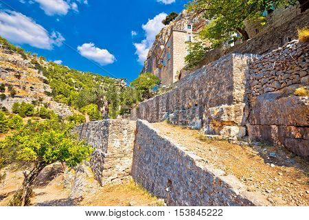 Pustinja Blaca hermitage in stone desert of Brac island Dalmatia Croatia