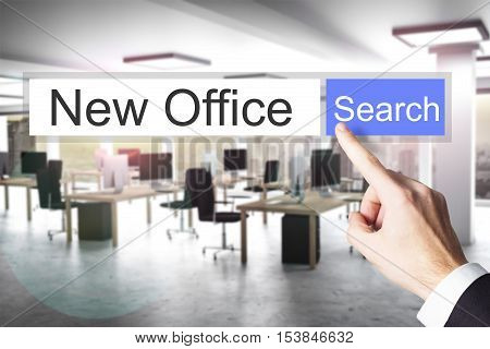 websearch new blue search button modern office 3D Illustration