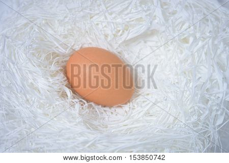 Close up of eggs and in a basket