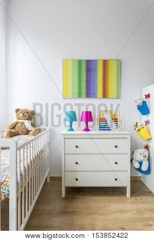 Bright Child Room With Cradle