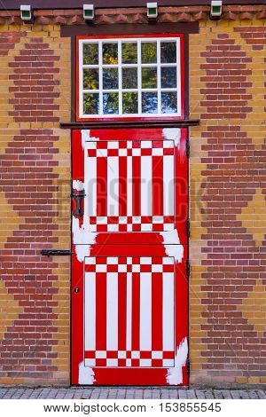 Door at traditional small and cutel house in Holland