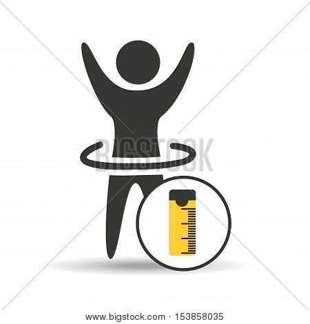 man hand up silhouette measure tape icon design vector illustration eps 10