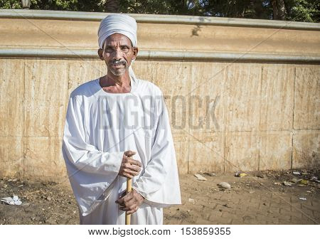 Khartoum Sudan December 18th December: Sudanese man on a street on Khartoum