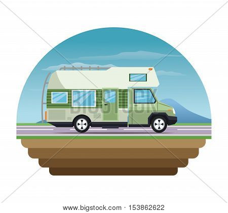 Campervan icon. Vehicle transportation travel and trip theme. Colorful design. Vector illustration