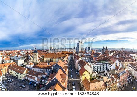 Skyline Of Old Town Of Erfurt, Germany