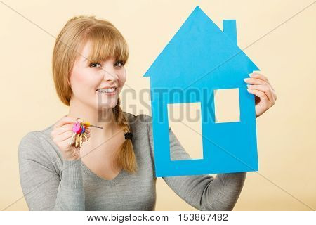 Young Blonde Lady With Bunch Of Keys.