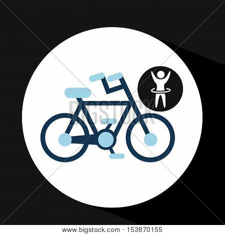 man hand up silhouette with bycicle icon design vector illustration eps 10