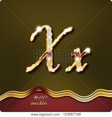 This stylish gold cursive letters. There are inlaid with a capital 