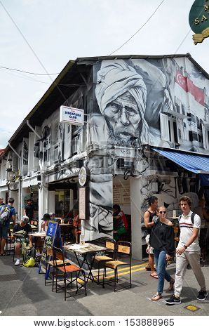 Decorative Wall Painting At Haji Lane, Singapore