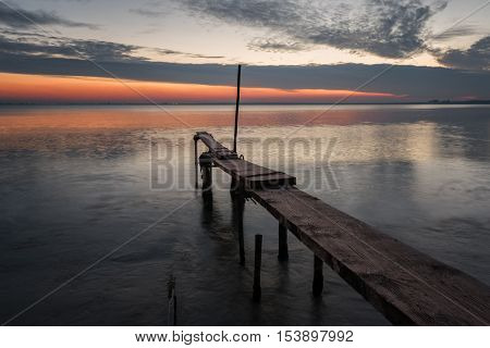 Beautiful winter sunset at the village of Ravda, Bulgaria