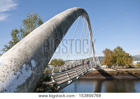Footbridge over Lerez river, Pontevedra, Galicia, Spain