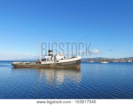 Ship and boats in Ushuaia, Argentina - Patagonia