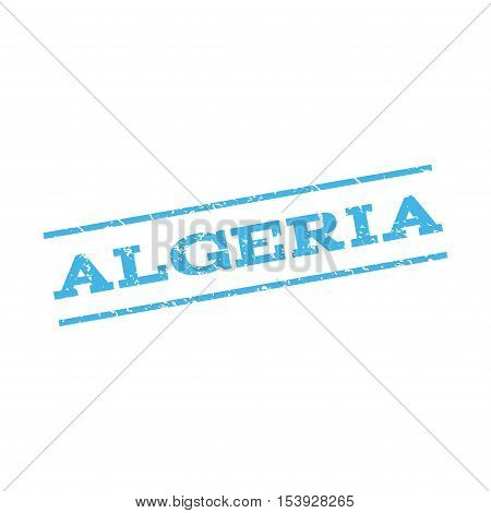 Algeria watermark stamp. Text Caption between parallel lines with grunge design style. Rubber seal stamp with dirty texture. Vector blue color ink imprint on a white background.
