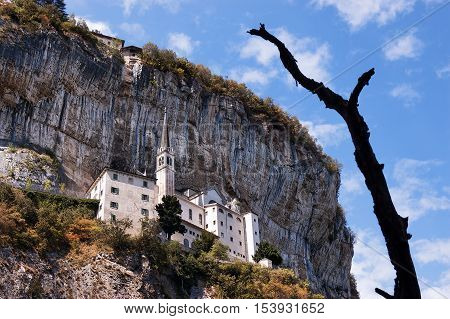 Madonna della Corona the Sanctuary of Our Lady of the crown. Spiazzi Verona Veneto Italy