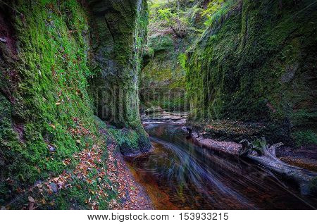 Finnich Glen aka Devil's Pulpit is a little gem hidden in a Forest just off the Drymen near Loch Lomond Scotland UK