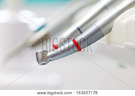 Close up photo of dental high speed handpiece