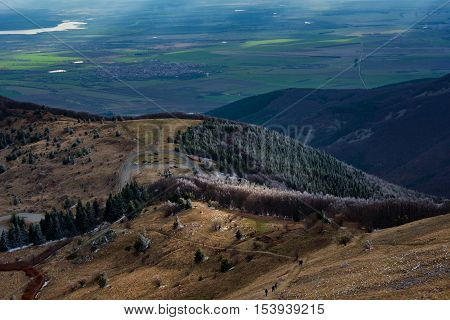 Cloudy sunset from Buzludzha, near the town of Shipka, Bulgaria