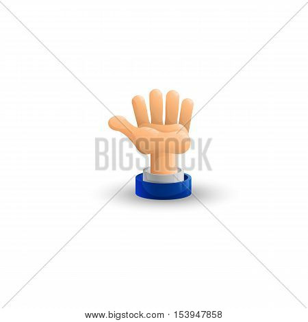 Arm. Business hand. Palm up. 3D icon. Flat. Vector illustration.