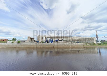 Gorodets,, Russia. - June 2.2016. The View From The River At The Shipyard Ship Repair Shipbuilding C