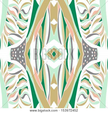 Traditional ornamental paisley bandanna. Hand drawn background with artistic pattern. Pastel colors. Seamless pattern can be used forfills background