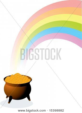 Pot of gold. Vektori.