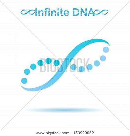 Infinity dotted sign dna molecule concept 2d vector logo illustration eps 10
