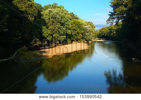Sugar Creek flows through the beautiful forests of Turkey Run State Park in Indiana.