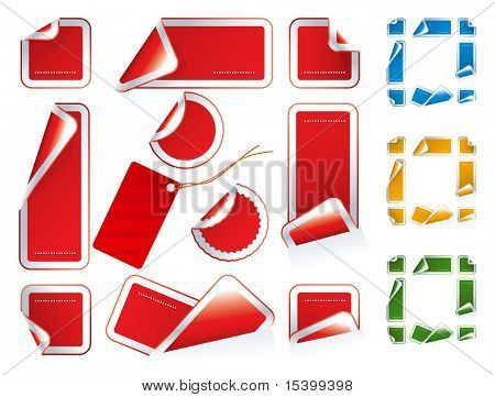 Lables und Tags. vier-Farben-Satz. Vector.