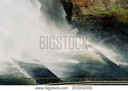 Water Spraying From Dam On Lake Tinaroo Australia