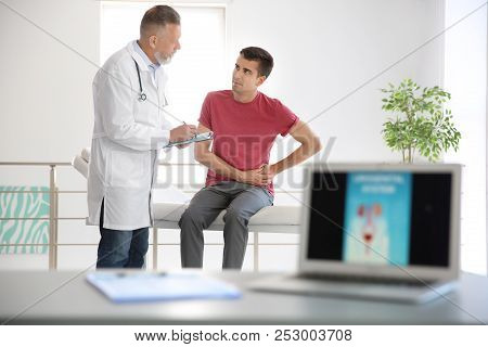 Man With Health Problem Visiting Urologist At Hospital