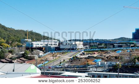 Gosford, New South Wales, Australia - Agust 6. 2017: Construction And Redevelopment Progress On Gosf