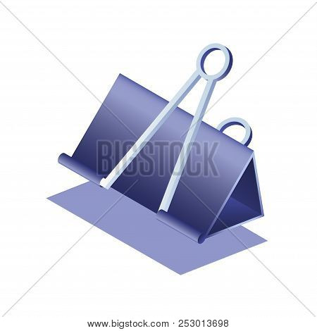 Binder Clips Gradient Vector Illustration In Isometric Design