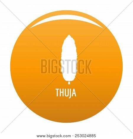 Thuja Tree Icon. Simple Illustration Of Thuja Tree Vector Icon For Any Design Orange
